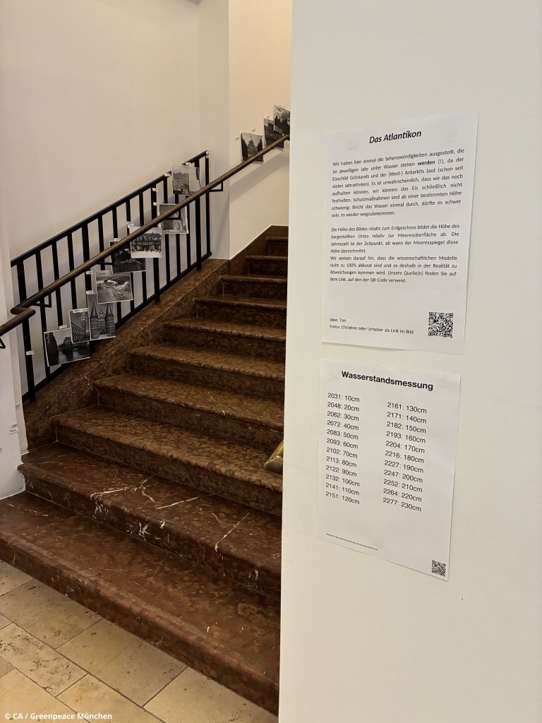 Darstellung des ansteigenden Meeresspiegels an verschiedenen Orten der Erde